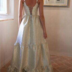 V. Chapman Avery Sage duchess bridesmaid dress. Size 6.